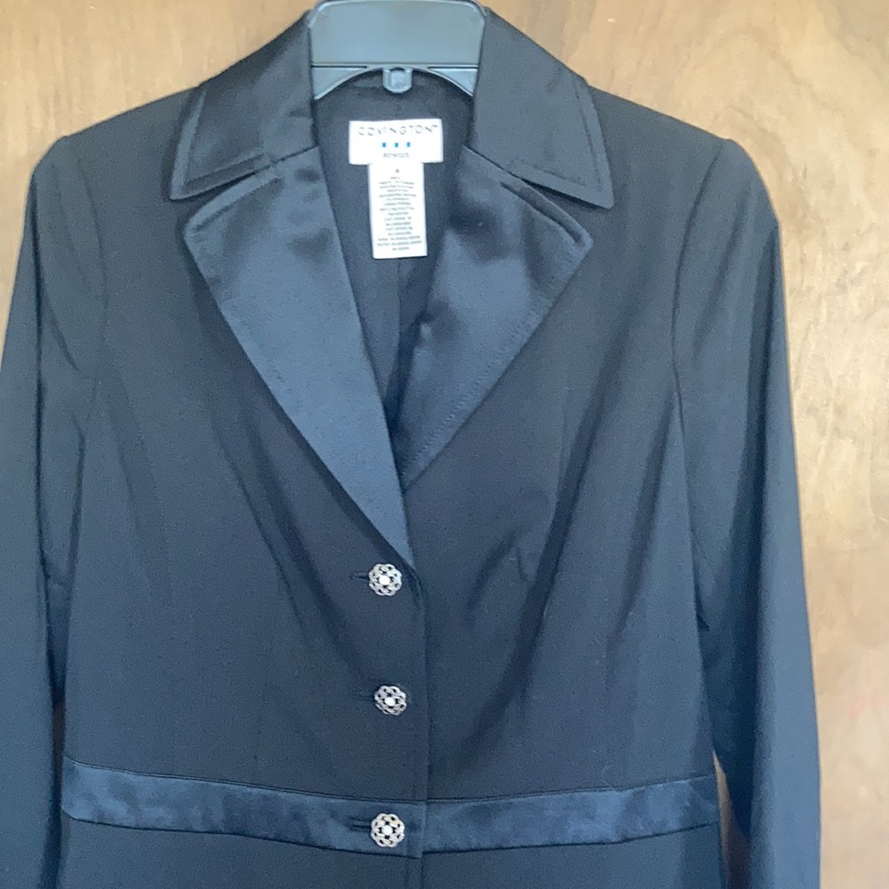 Vintage nwt office or night out neutral jacket w satin like details - Picture 5 of 17